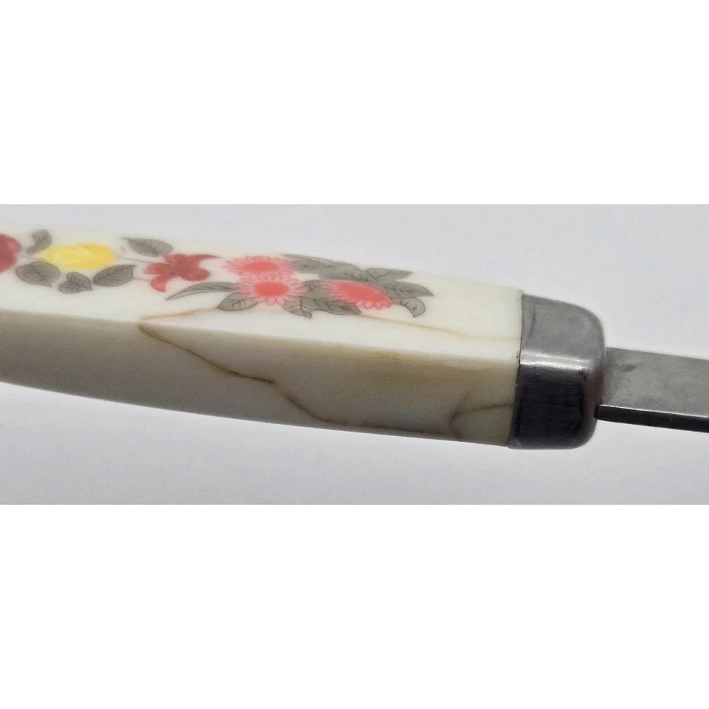 Vintage‎ Japan Stainless Floral Handle Kitchen Utensils Set Ladle Strainer